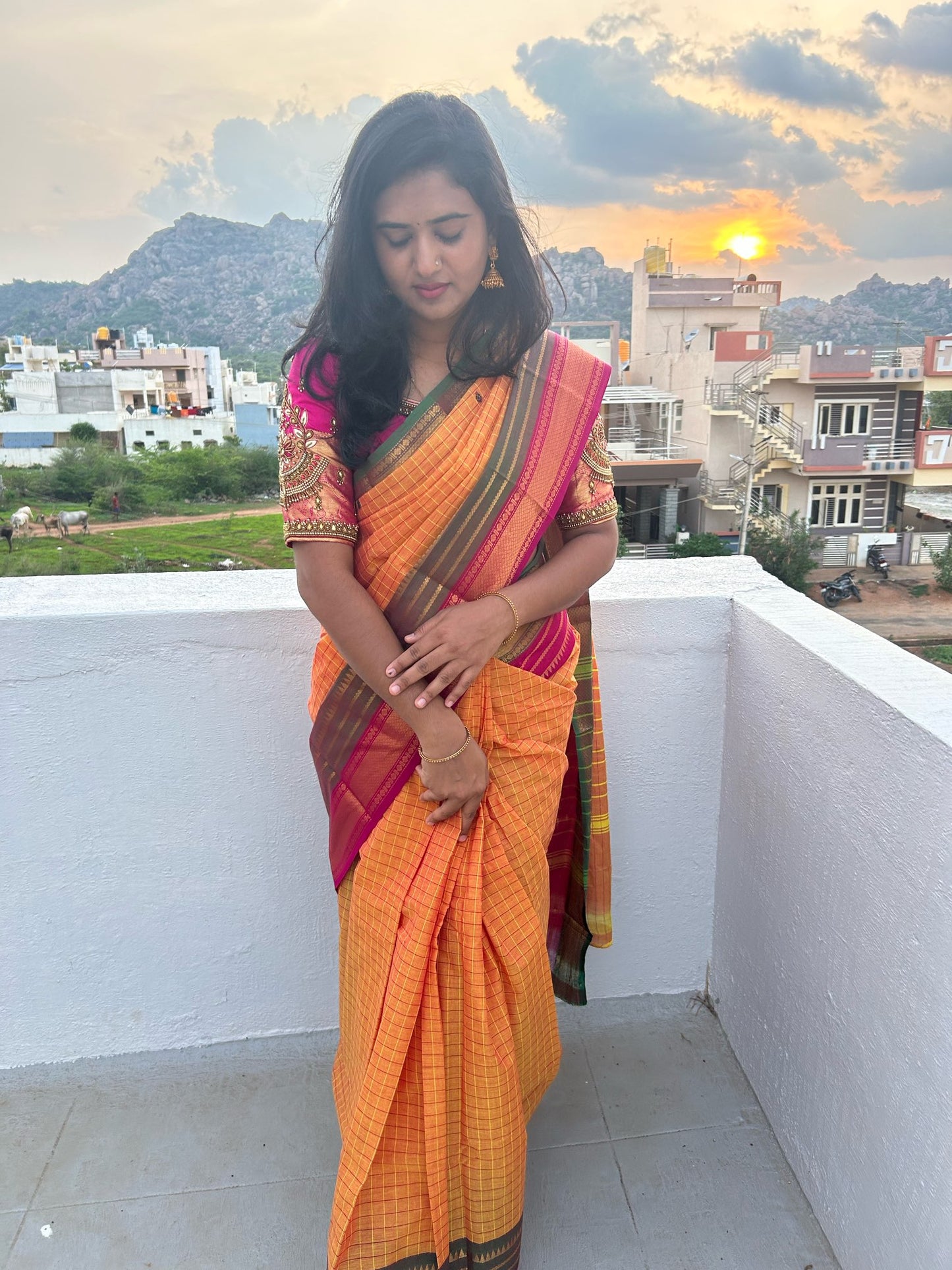 ORANGE KANCHI COTTON