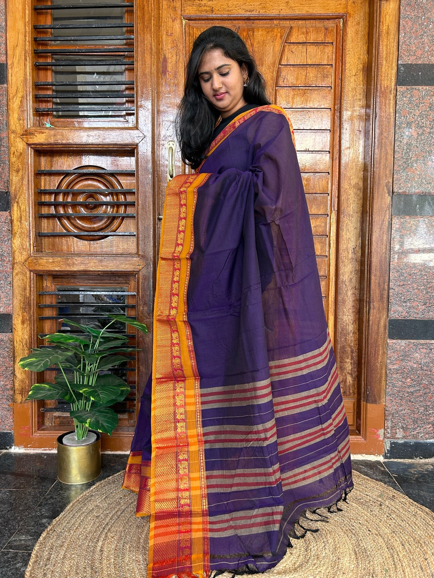 Purple Narayanpet saree.