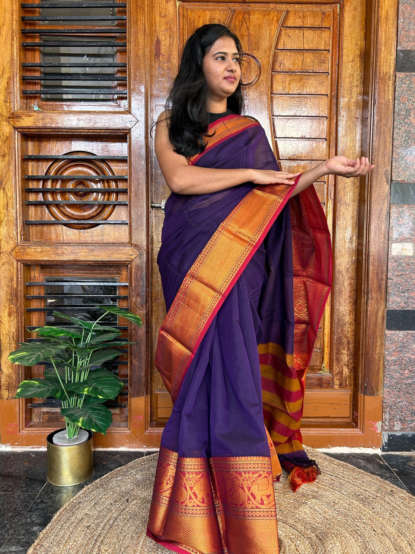 Purple Narayanpet saree.