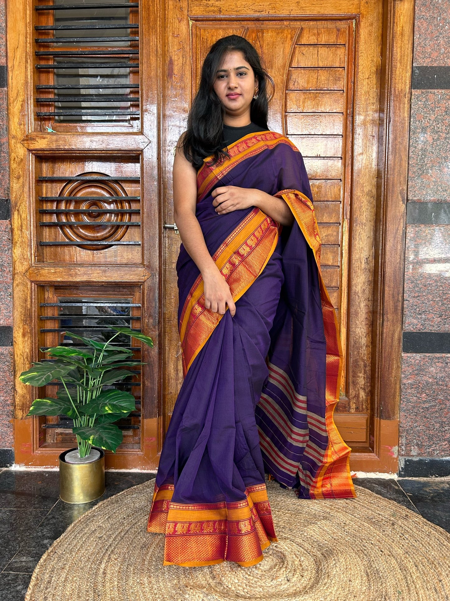 Purple Narayanpet saree.