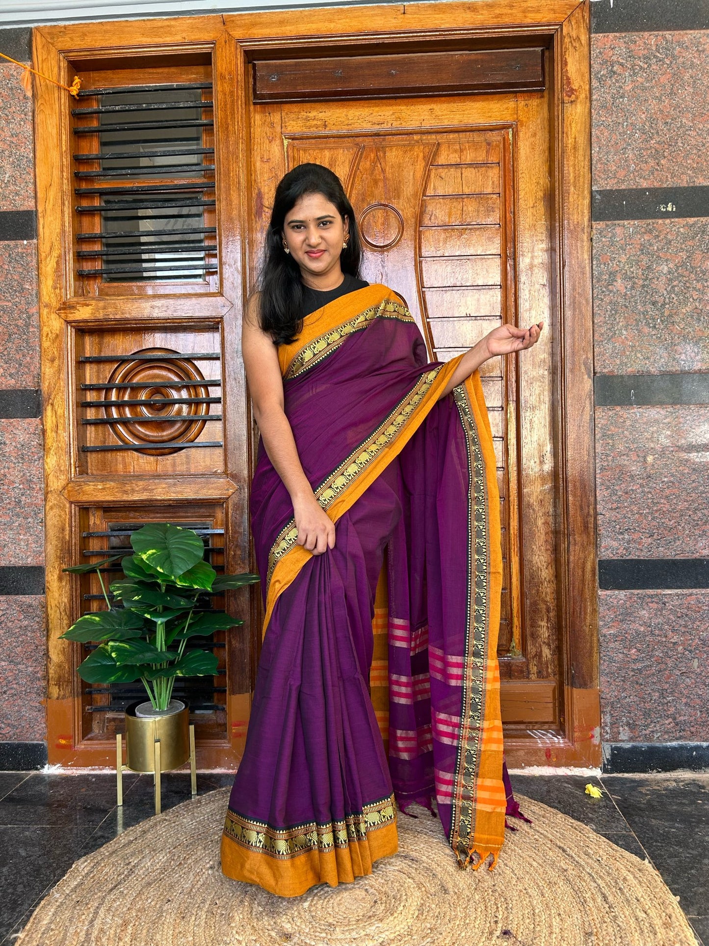 Purple Narayanpet saree.