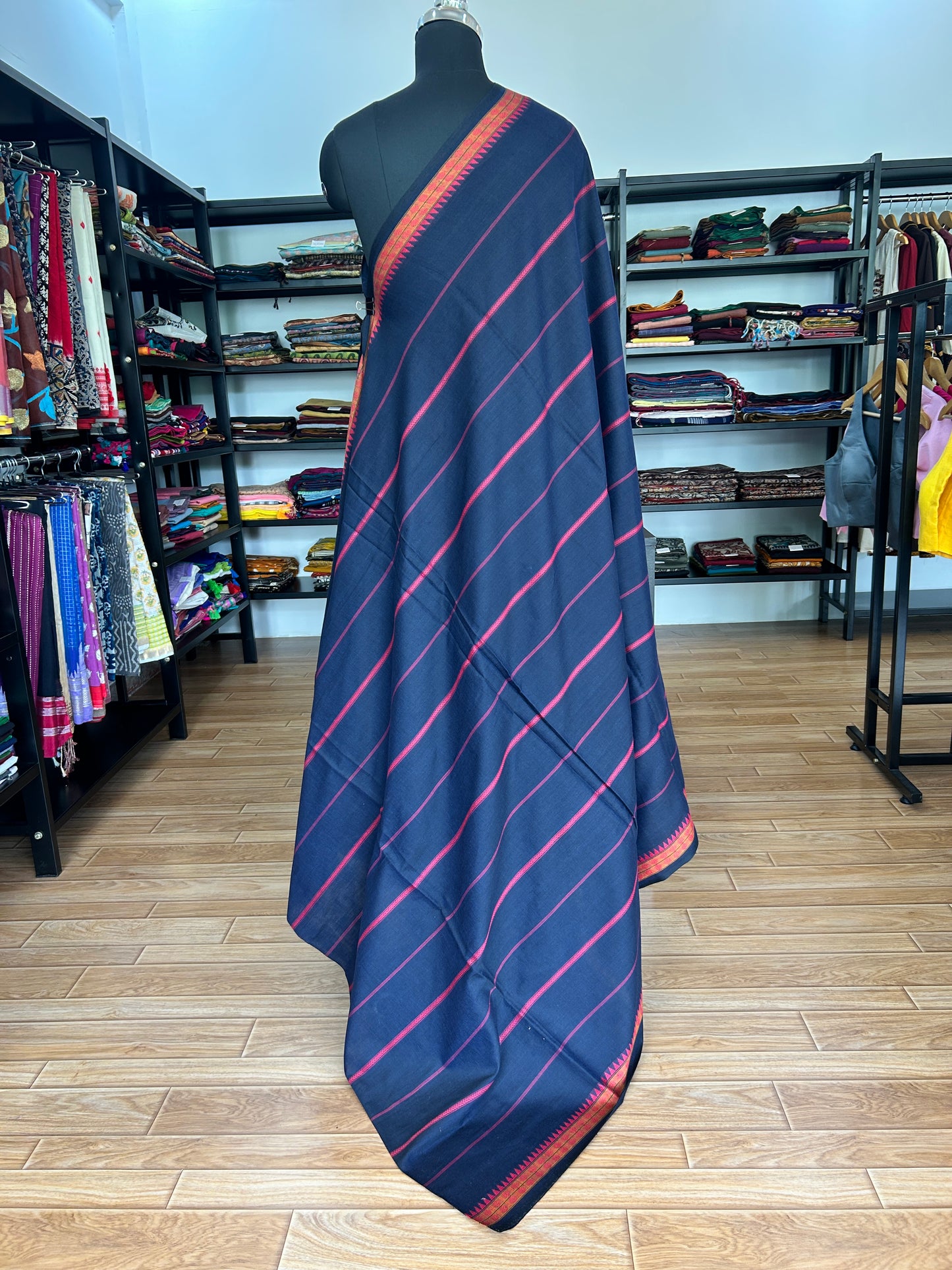 DARK BLUE DHANIAKHALI SAREE