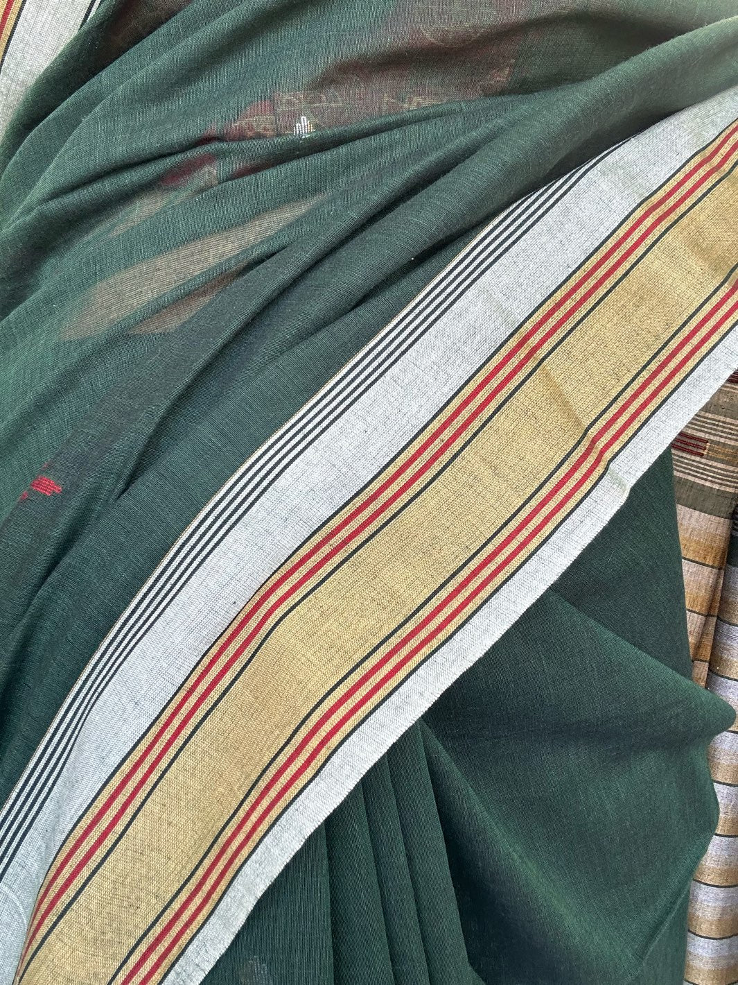 Green jamdani saree
