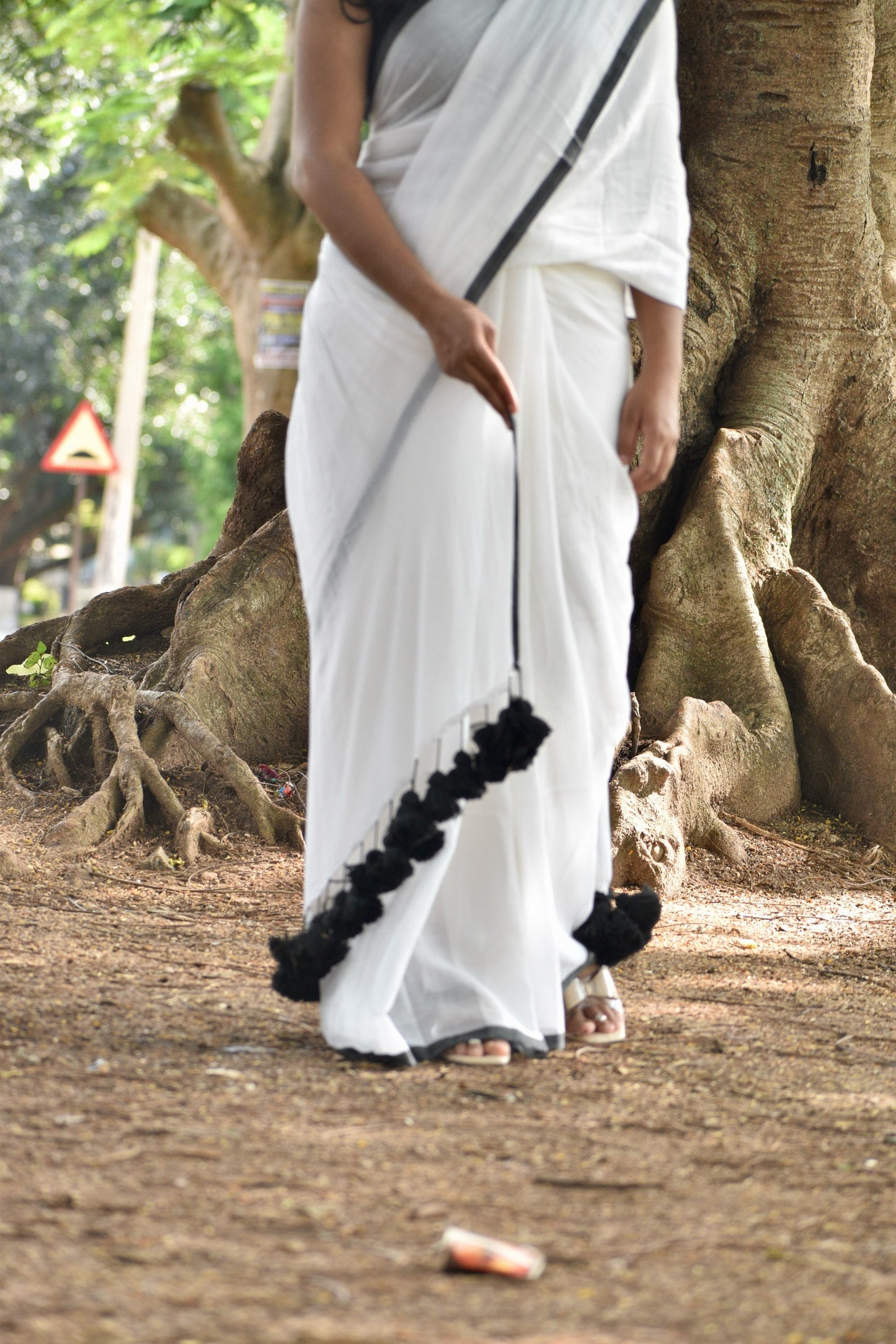 WHITE MUL SAREE