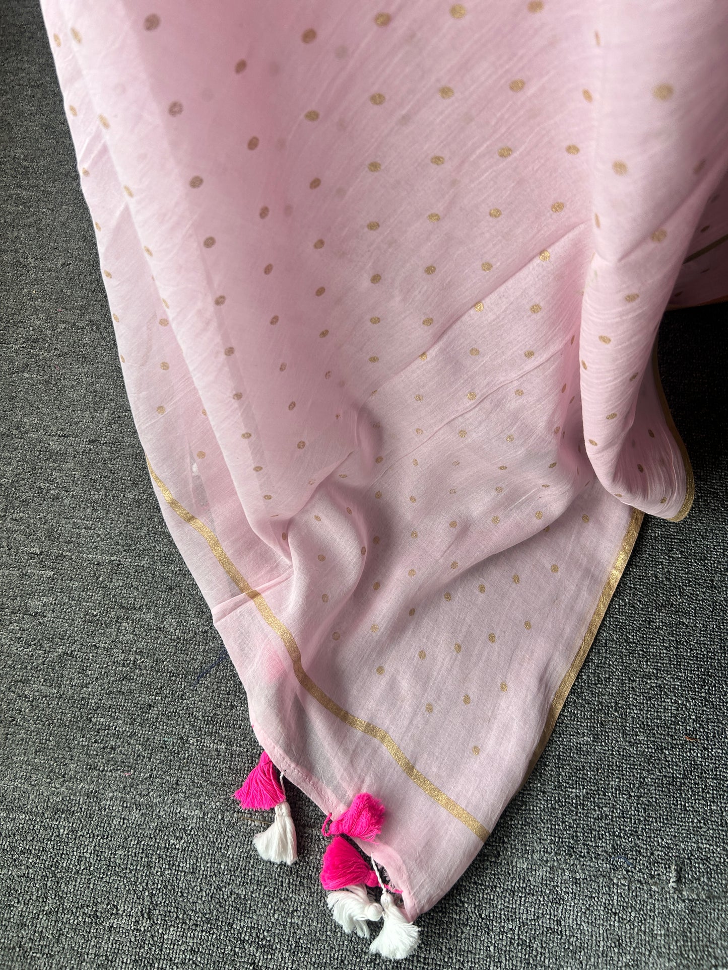 PINK MUL SAREE