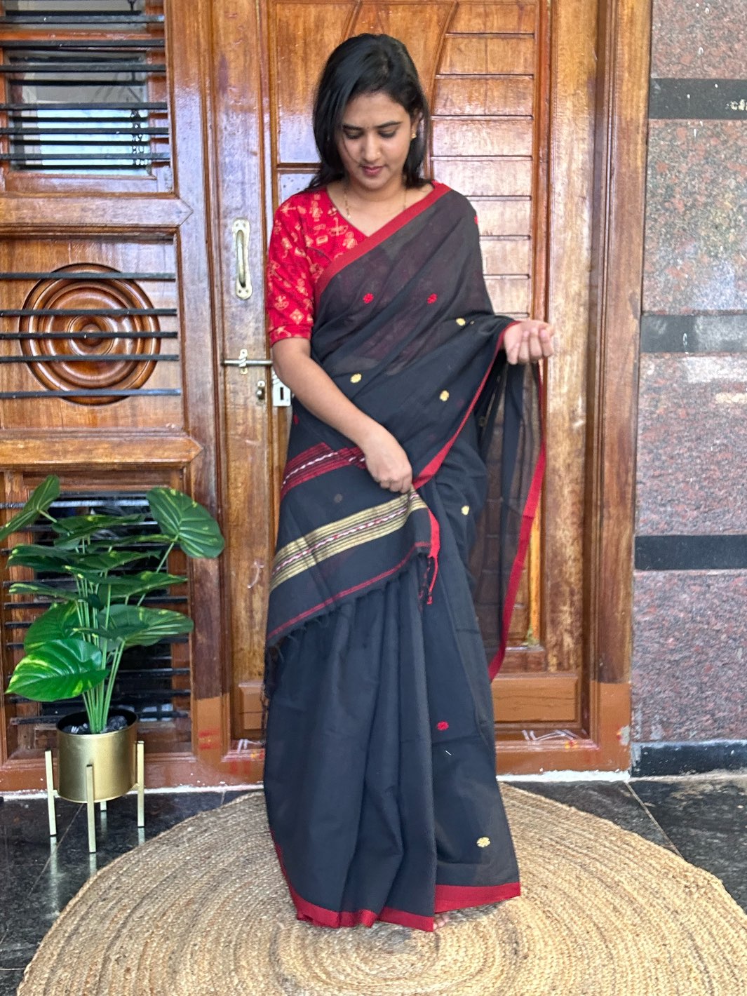 BLACK JAMDANI SAREE