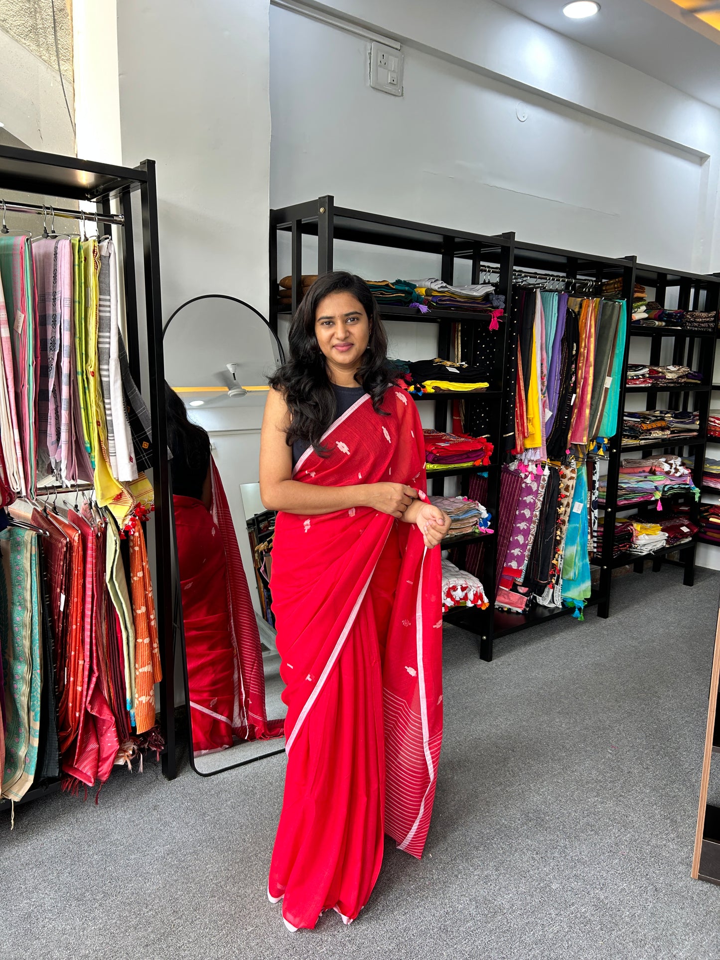 RED MUL JAMDANI SAREE