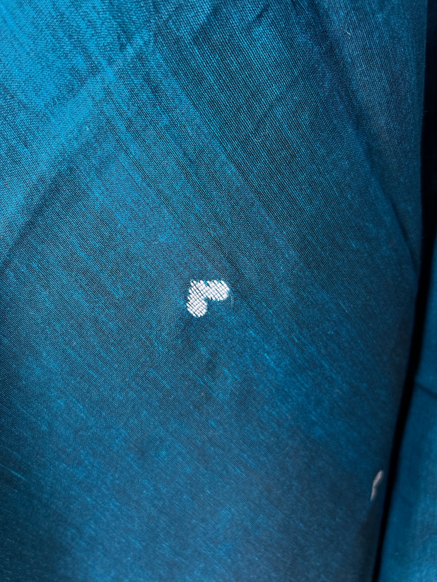 TEAL MERCERISED JAMDANI