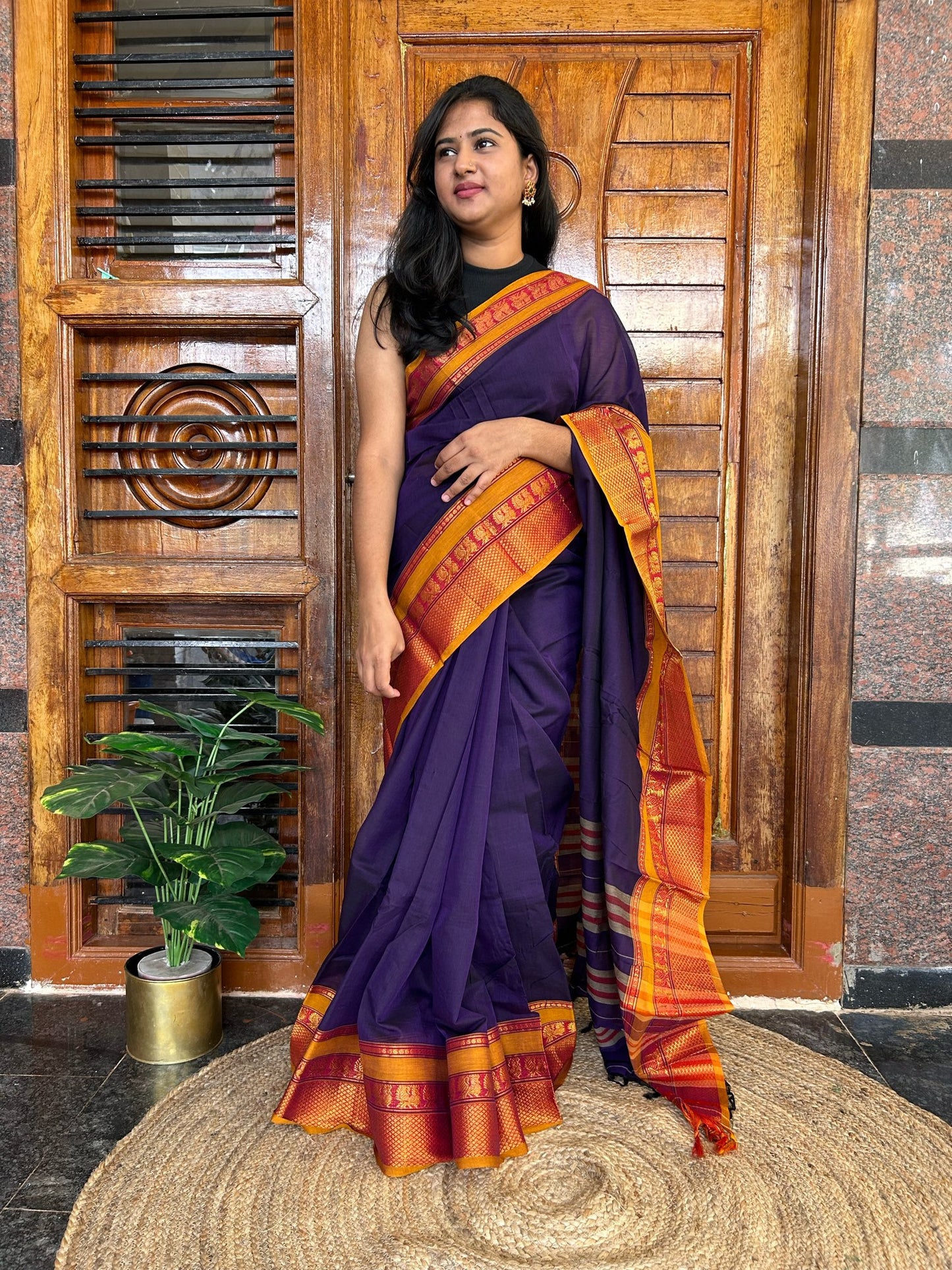 Purple Narayanpet saree.