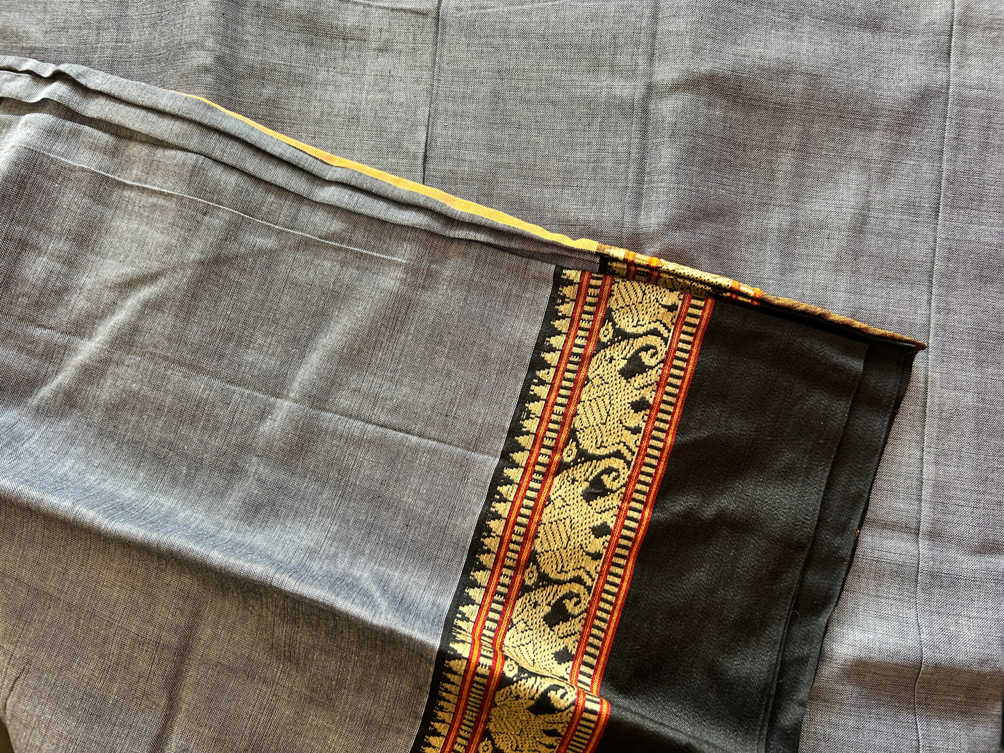 GREY NARAYANPET SAREE