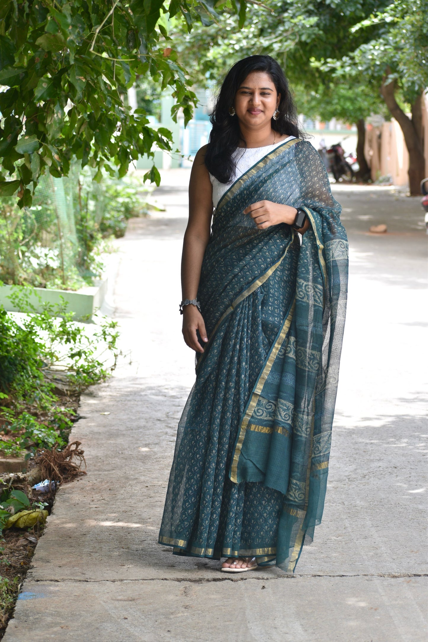 Green dabu kota saree