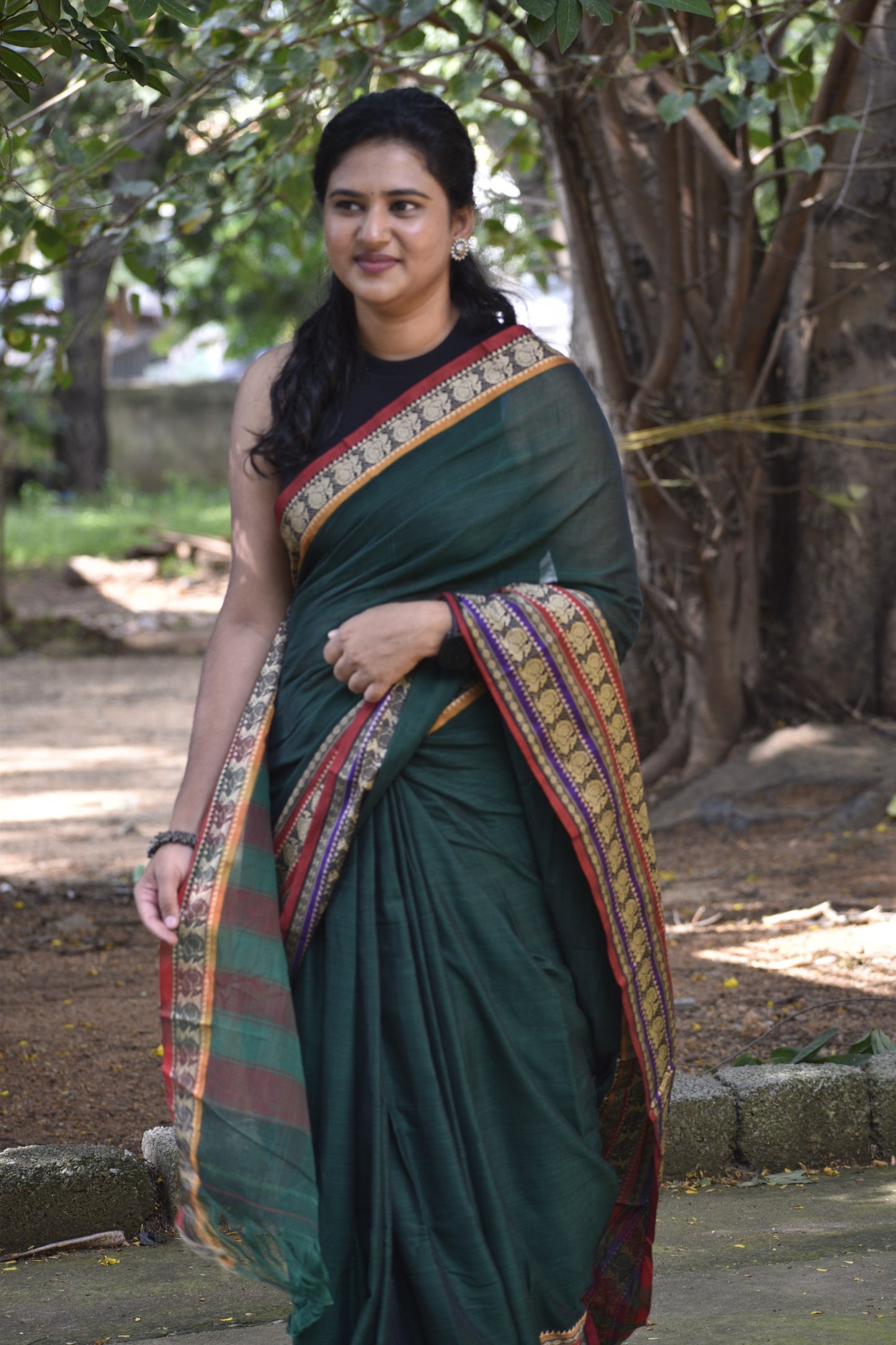 Green Narayanpet saree.