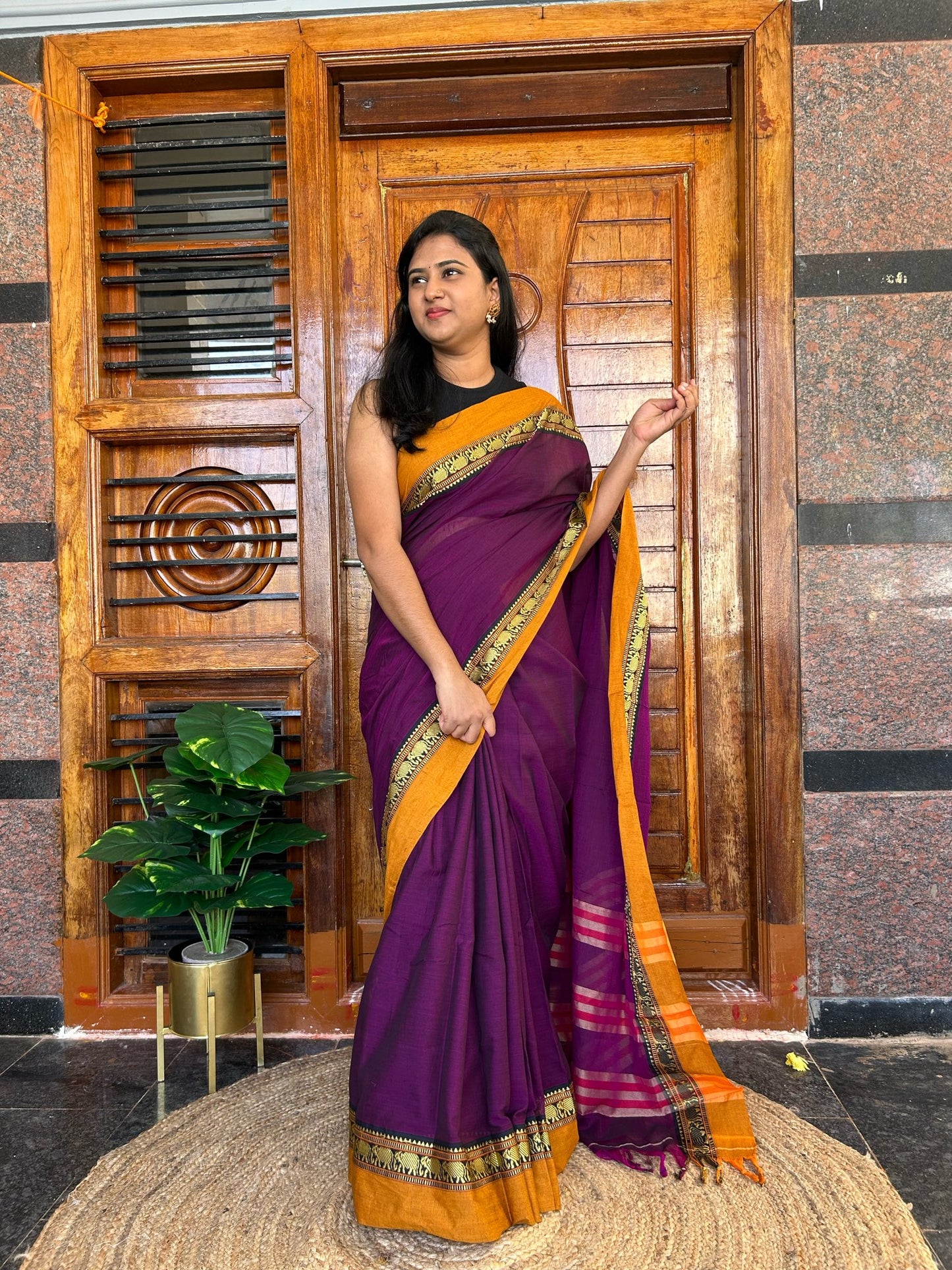 Purple Narayanpet saree.