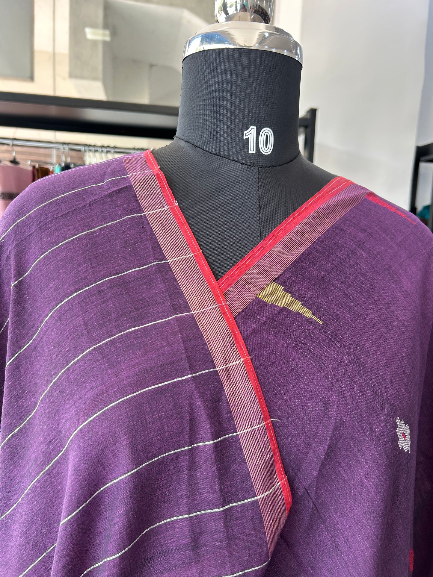 PURPLE KHADI JAMDANI SAREE