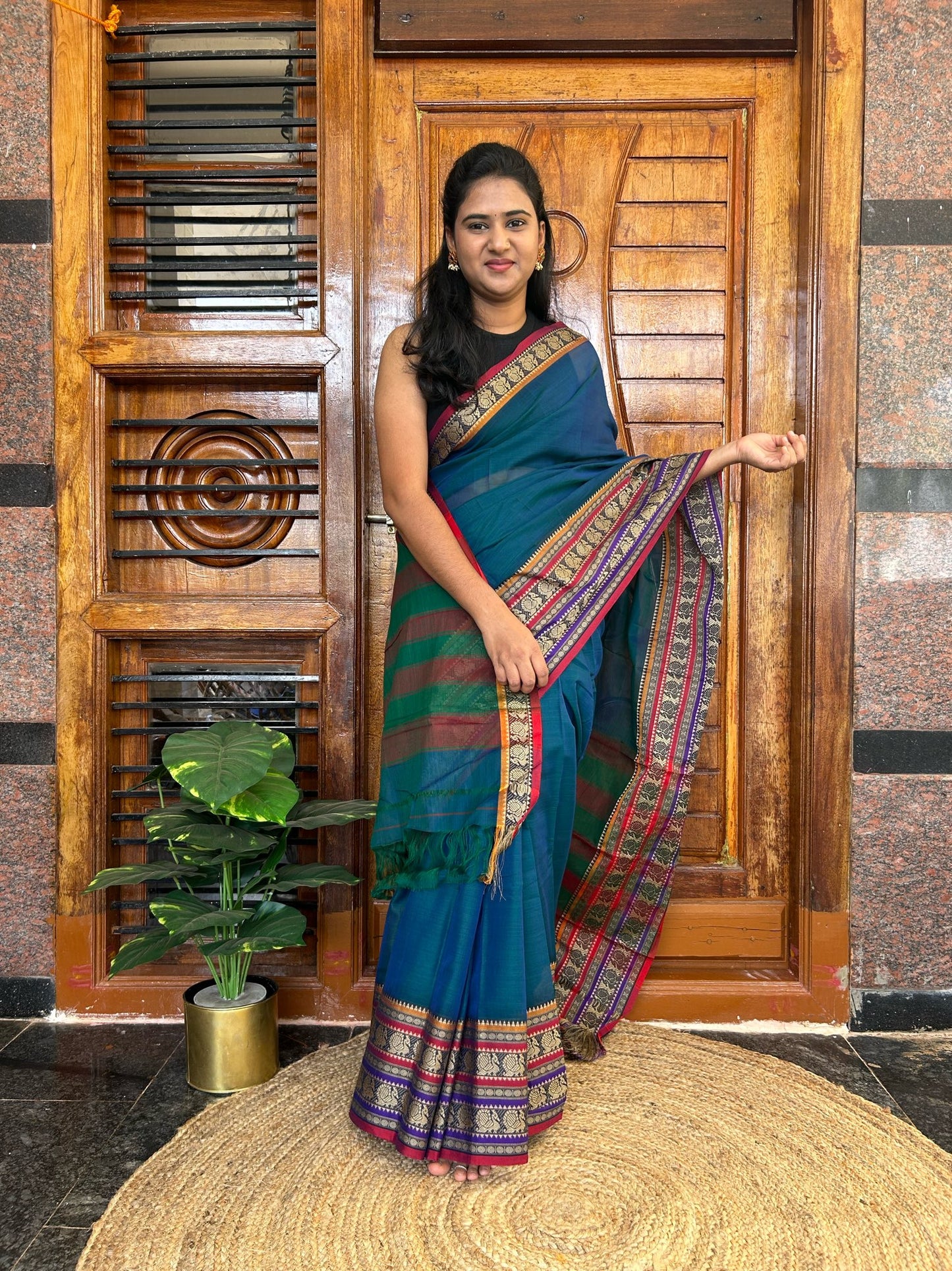 Blue Narayanpet saree.