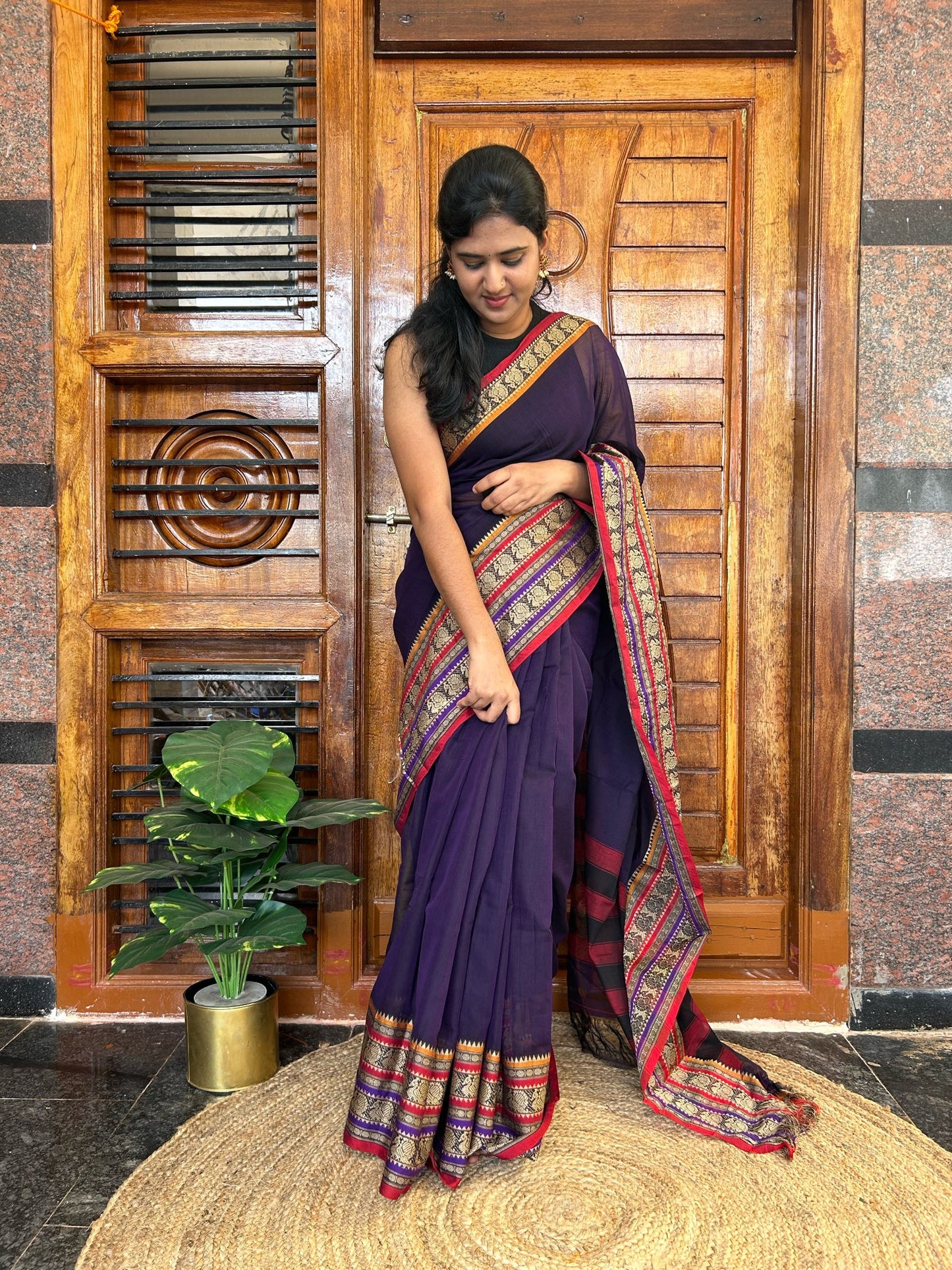 Purple Narayanpet saree.