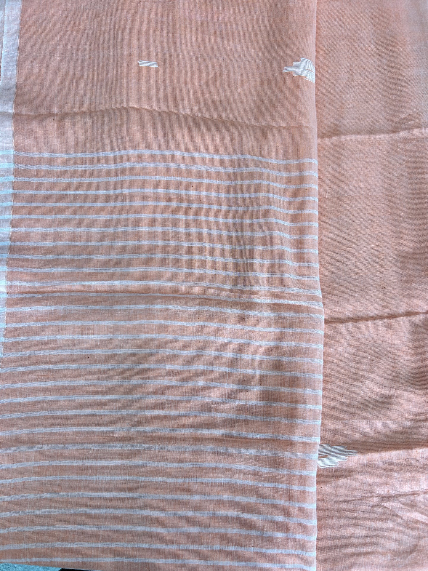 PEACH MUL JAMDANI SAREE