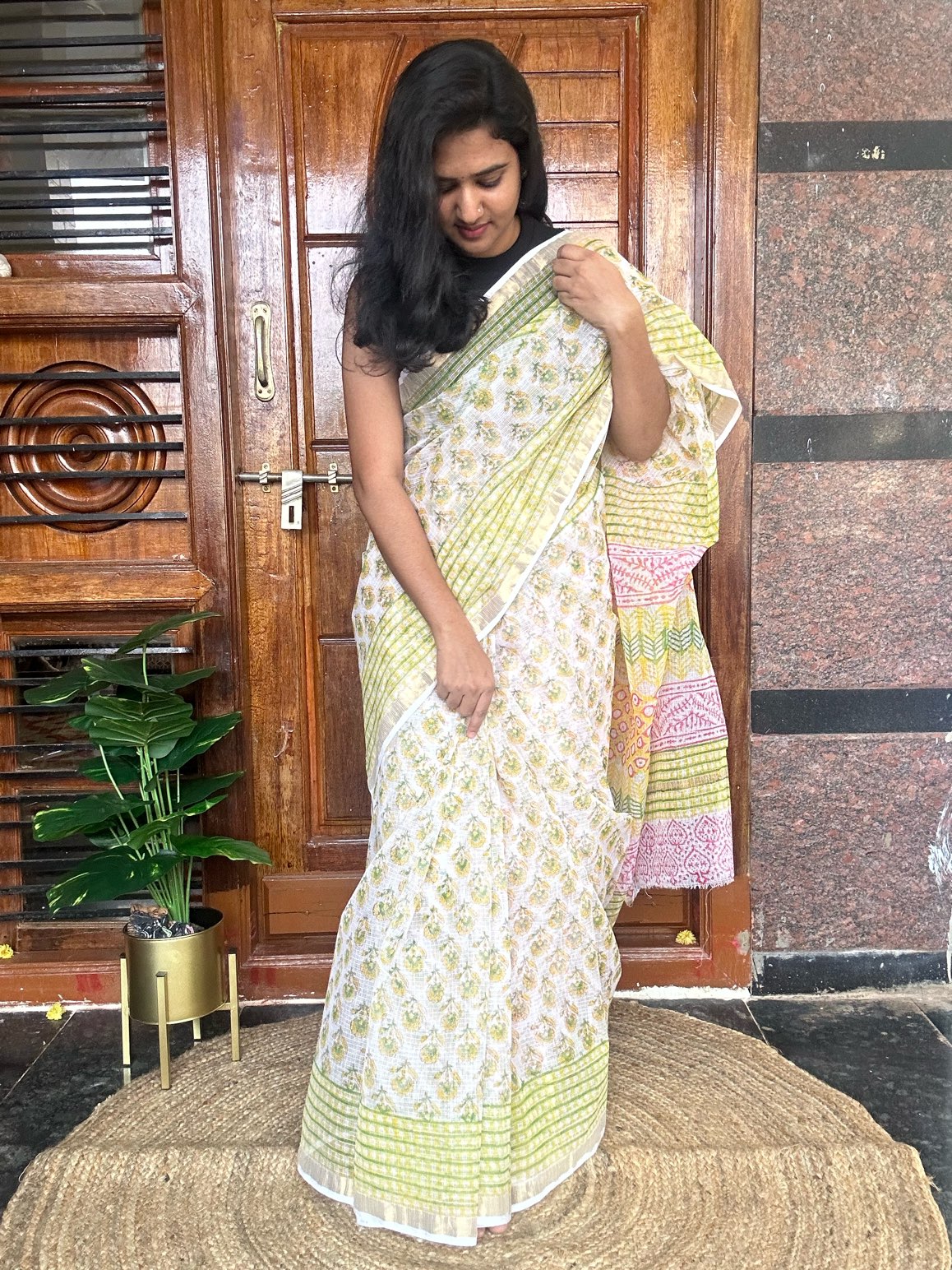 White kota doria saree