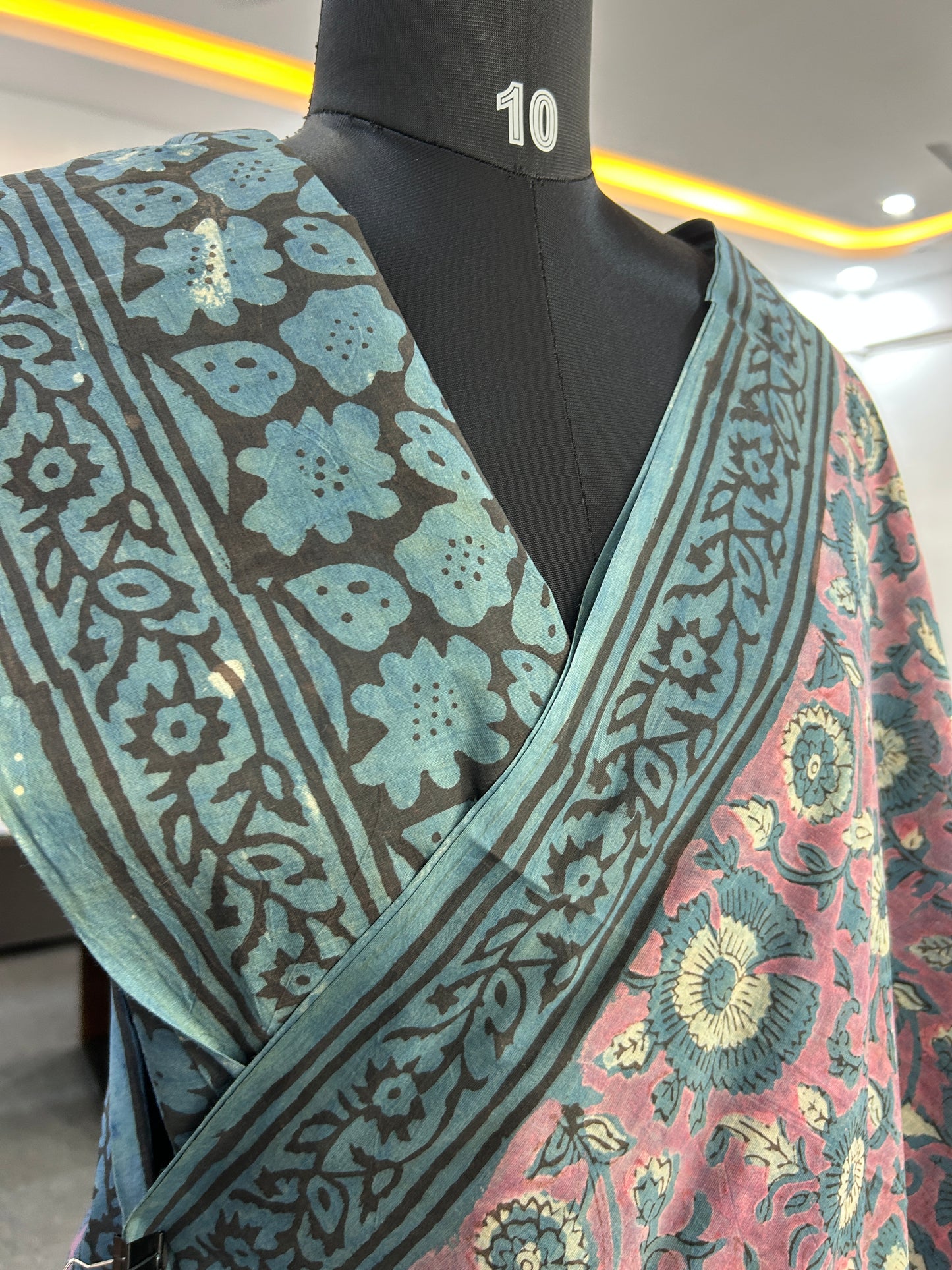 PINK AJRAKH MUL SAREE