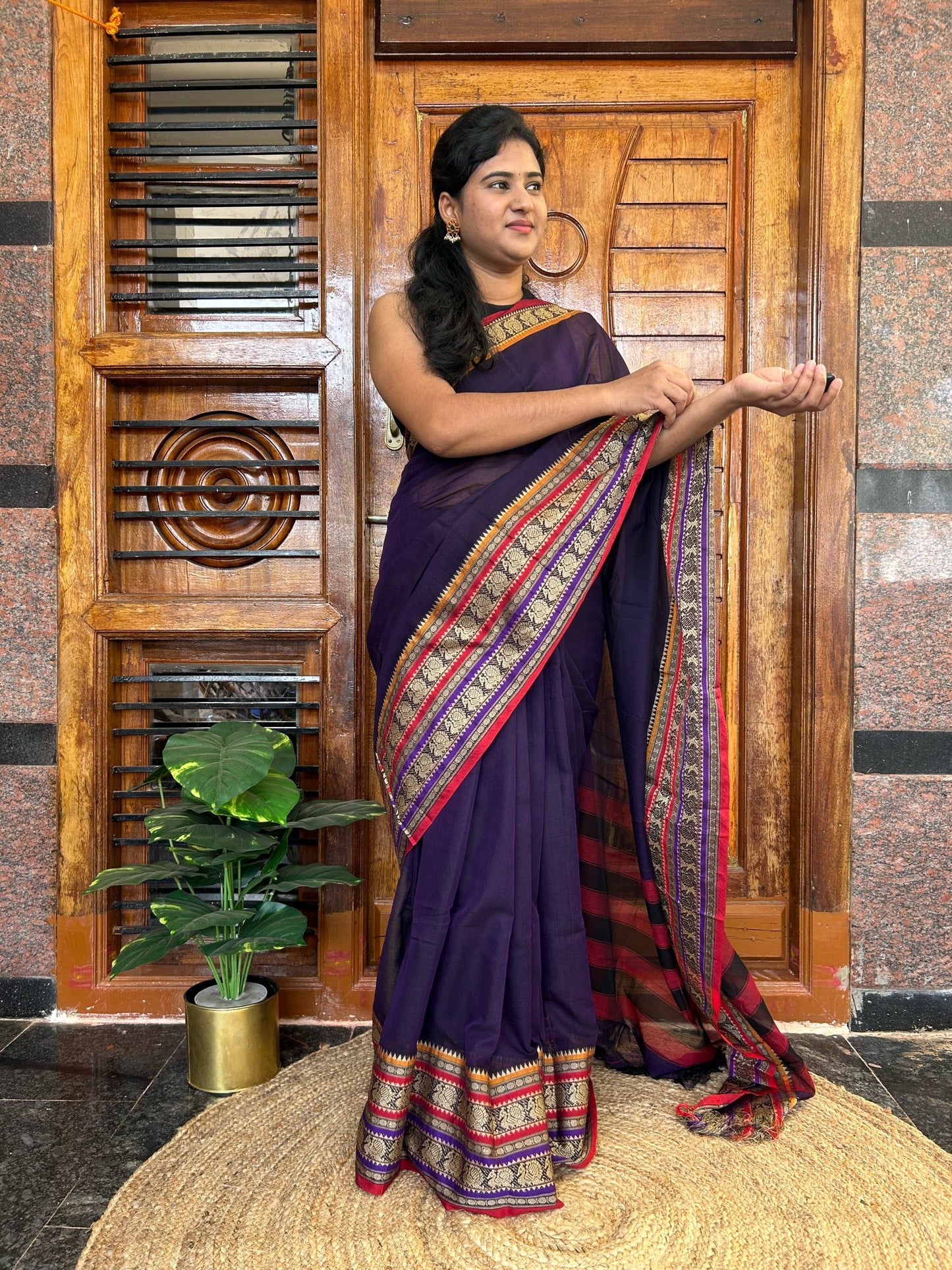 Purple Narayanpet saree.