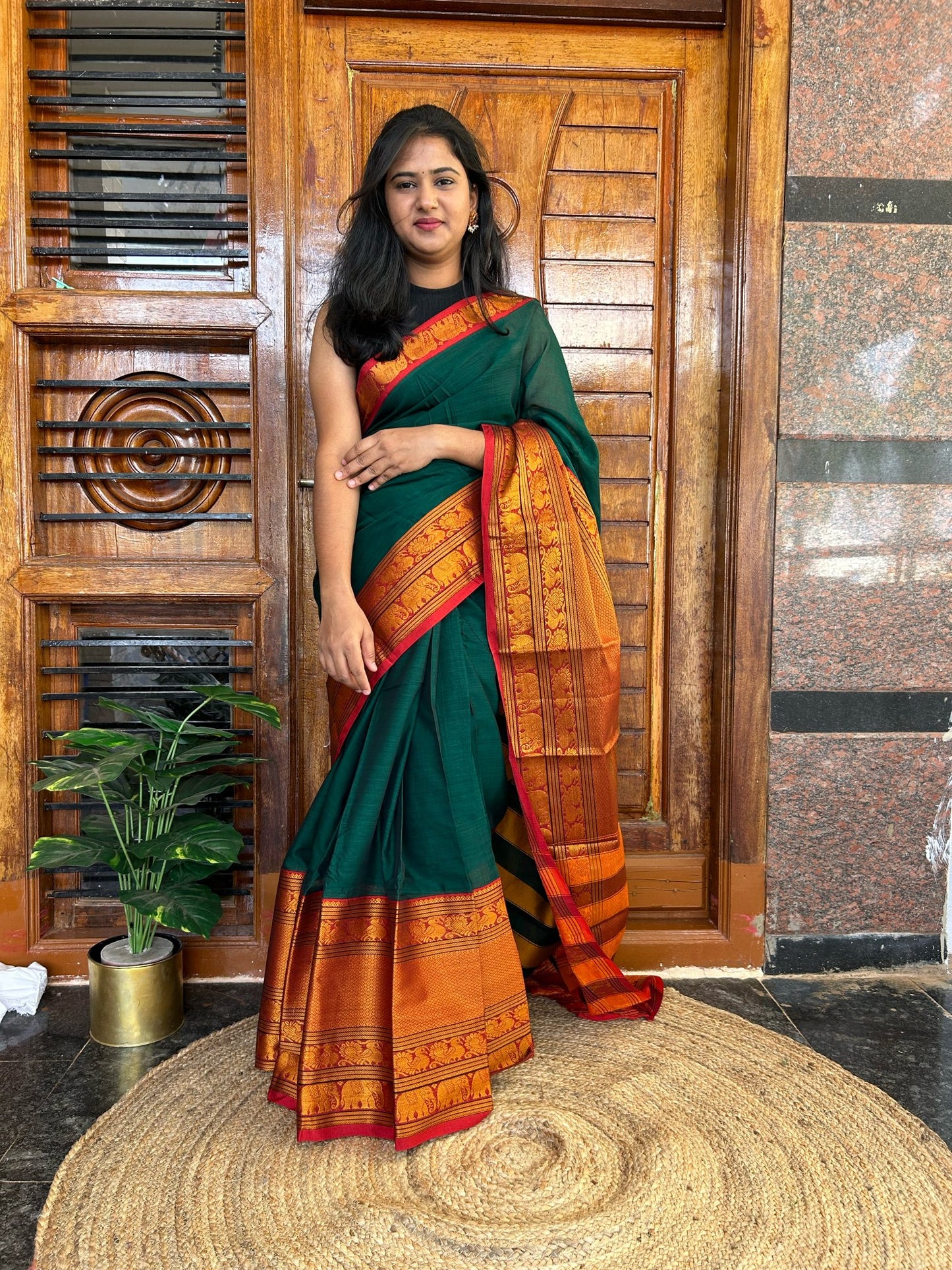 Green Narayanpet saree.