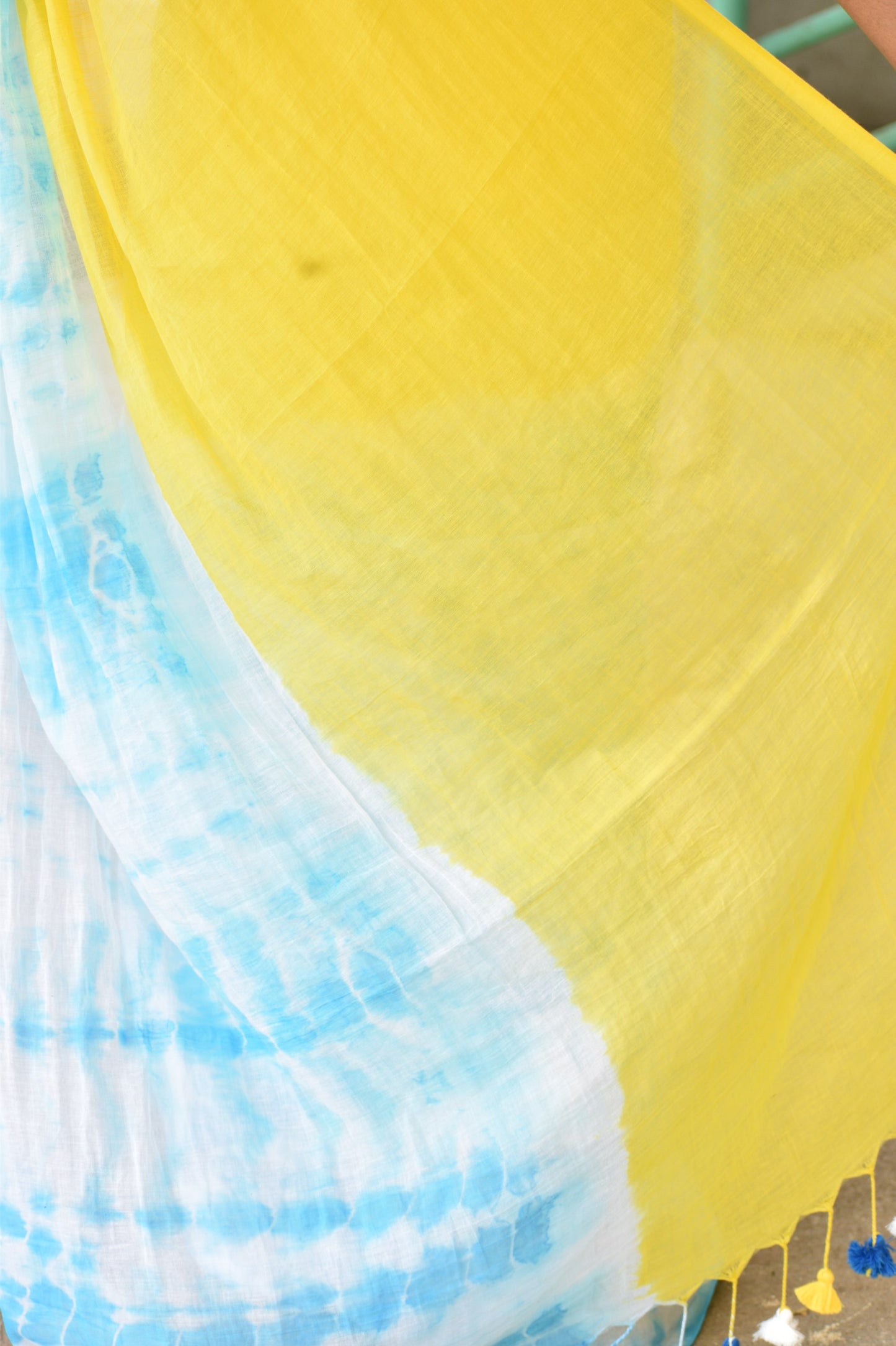 YELLOW MUL SAREE