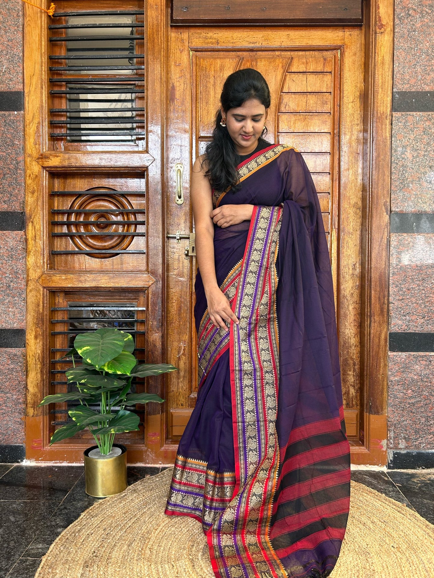 Purple Narayanpet saree.