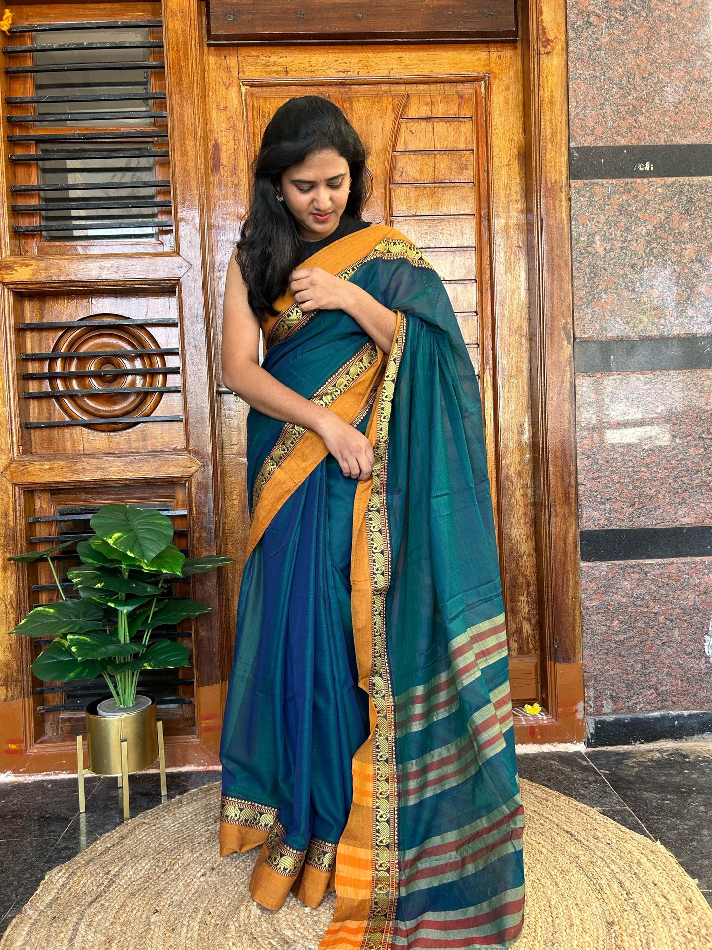 Blue Narayanpet saree.