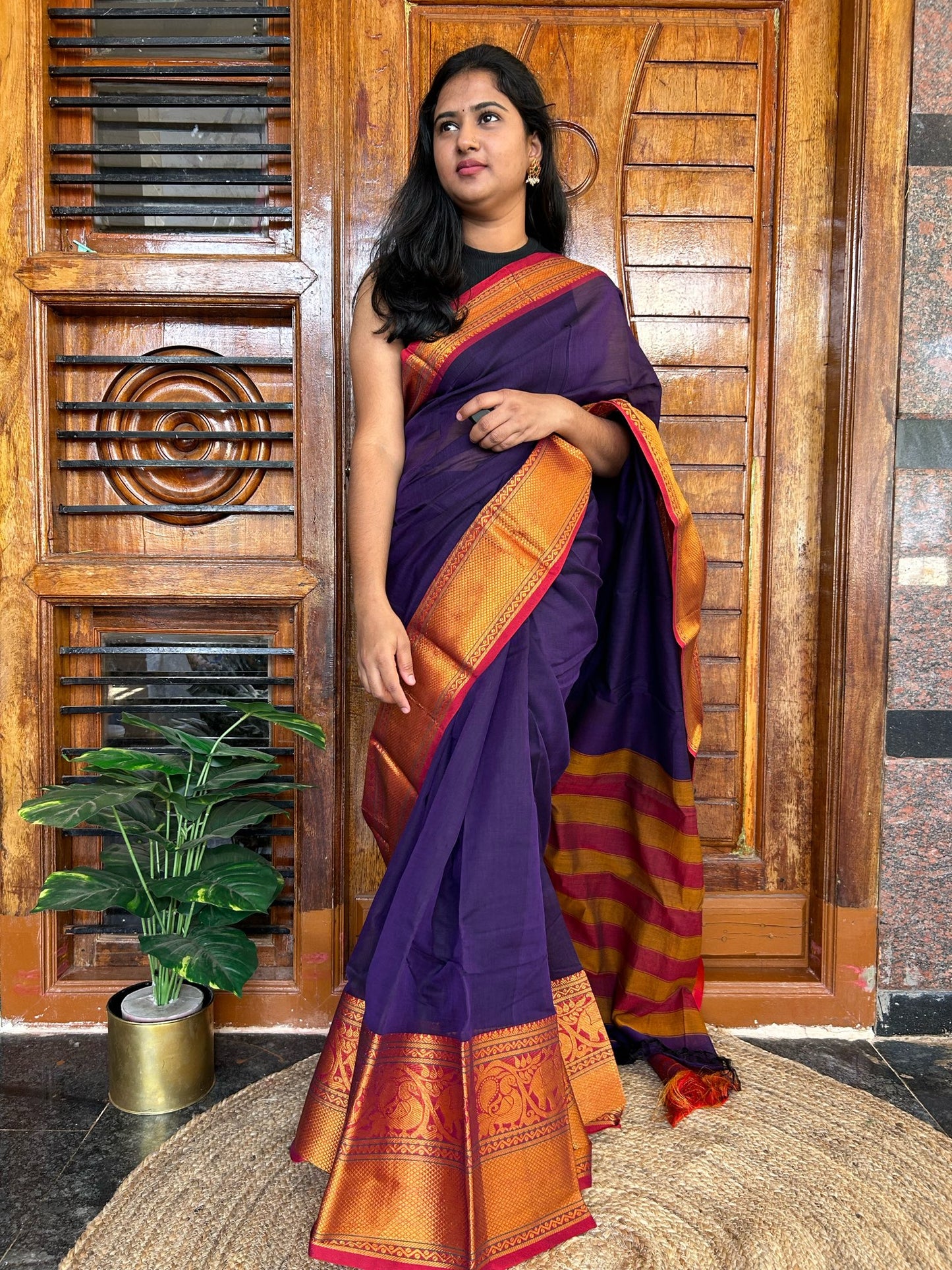 Purple Narayanpet saree.