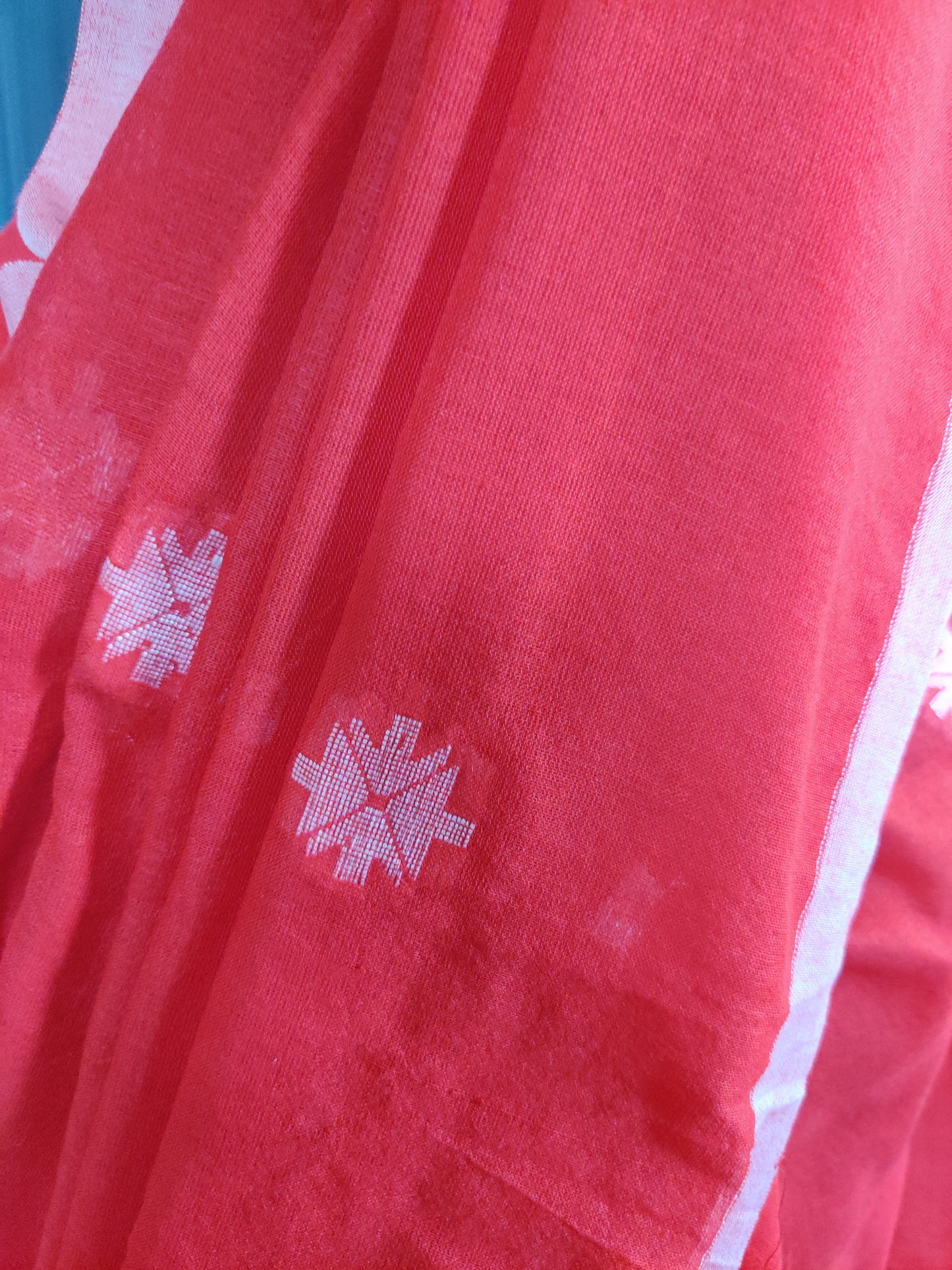 RED SLUB COTTON SAREE