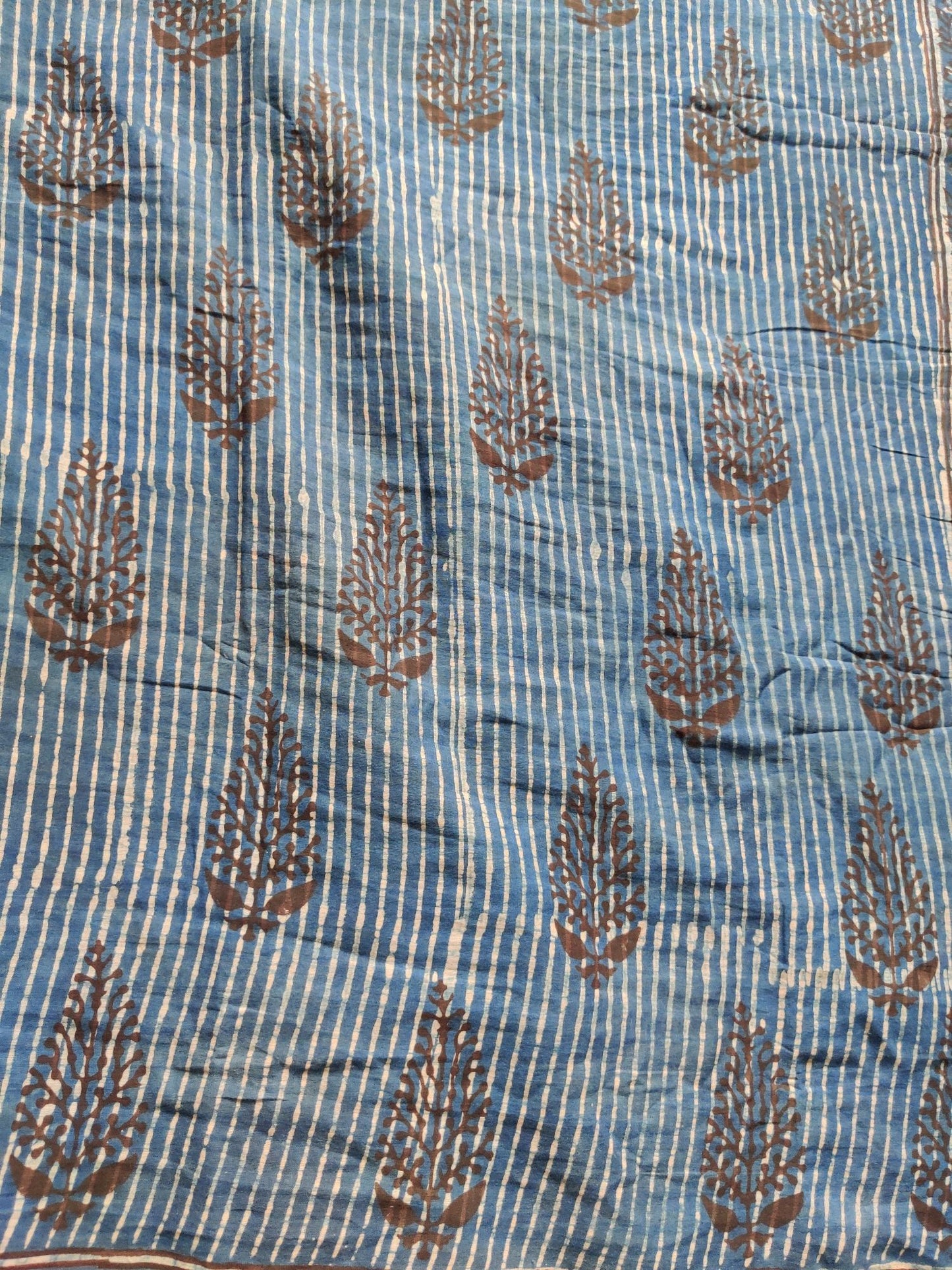 blue mulmul cotton saree
