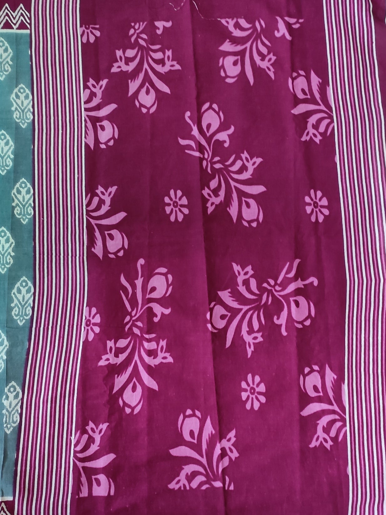 Grey mulmul cotton saree