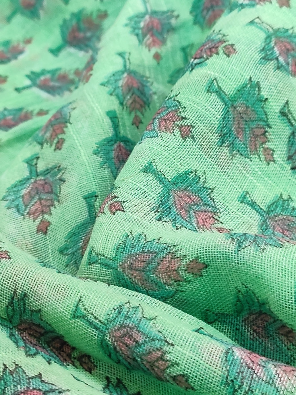 GREEN LINEN SAREE