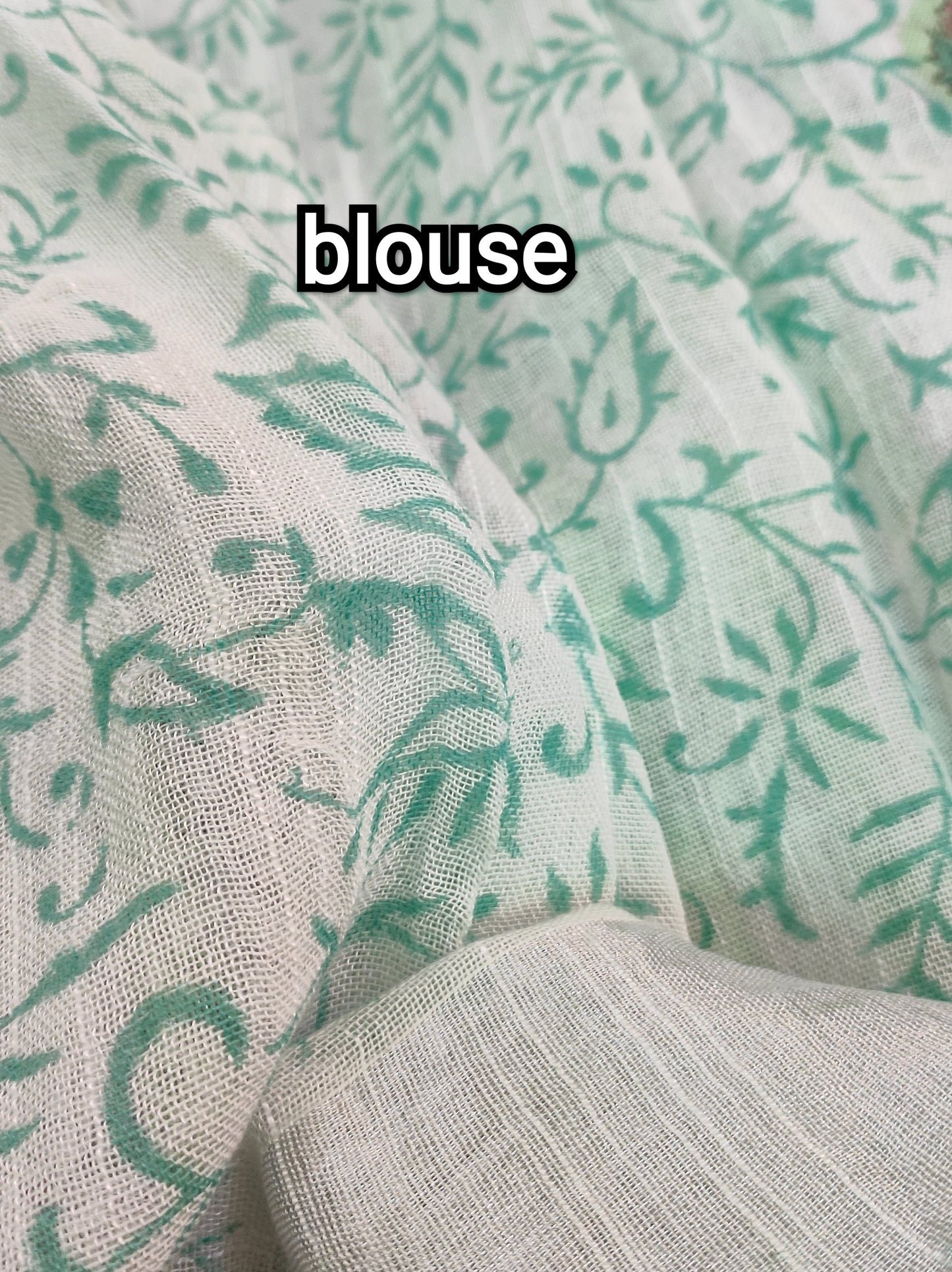 GREEN LINEN SAREE