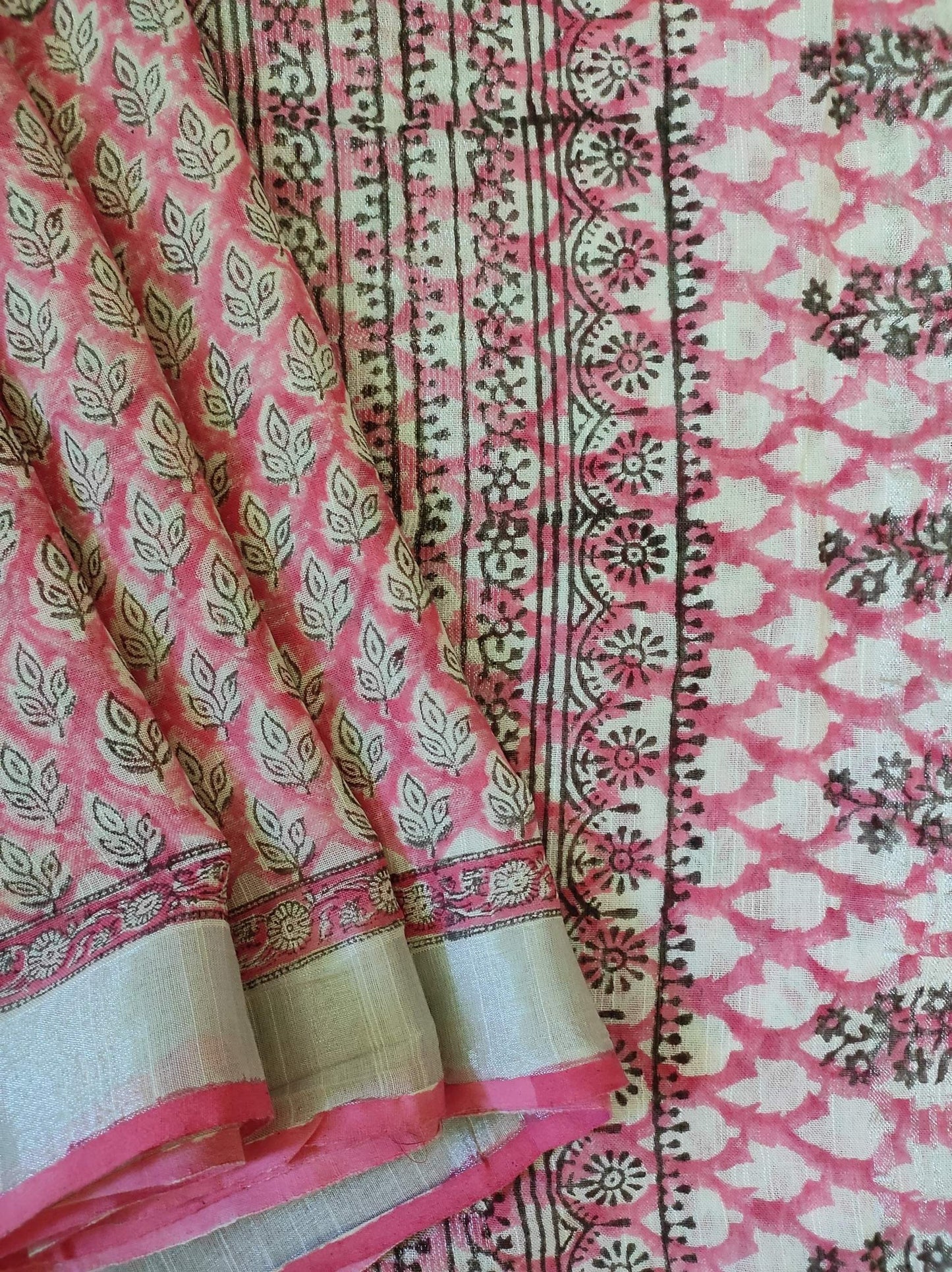 PINK LINEN SAREE