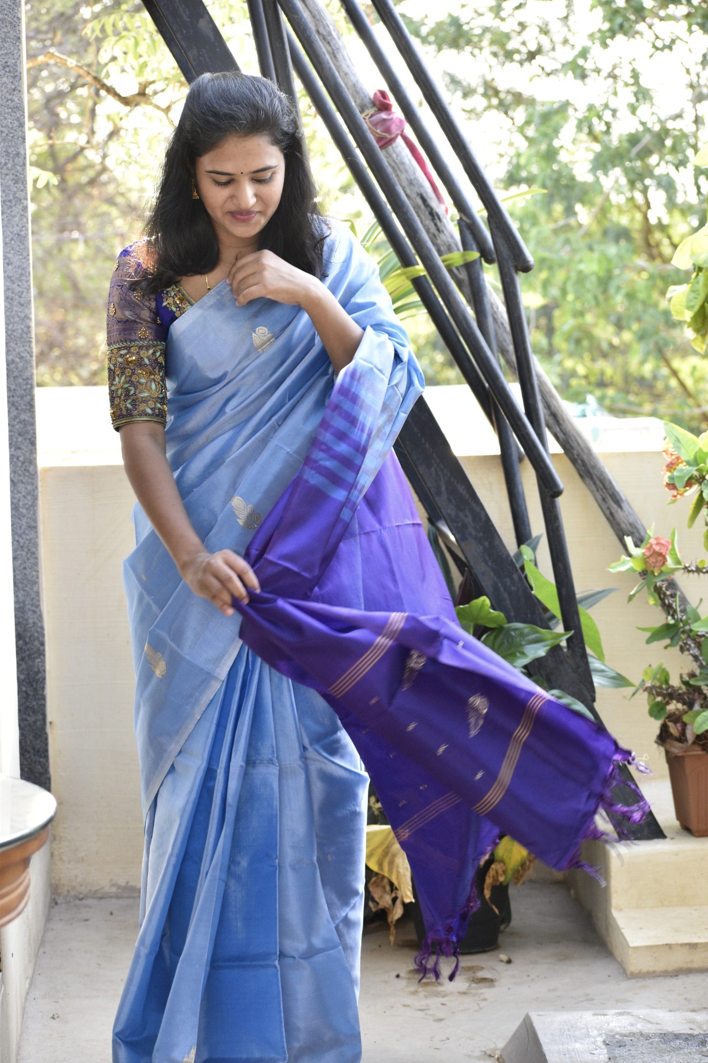 BLUE BANANA PITH SAREE