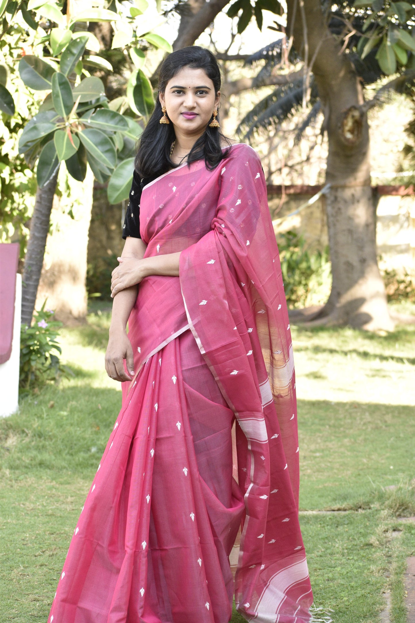 PINK MAHESHWARI SILK COTTON