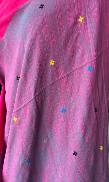PURPLE KHADI COTTON SAREE