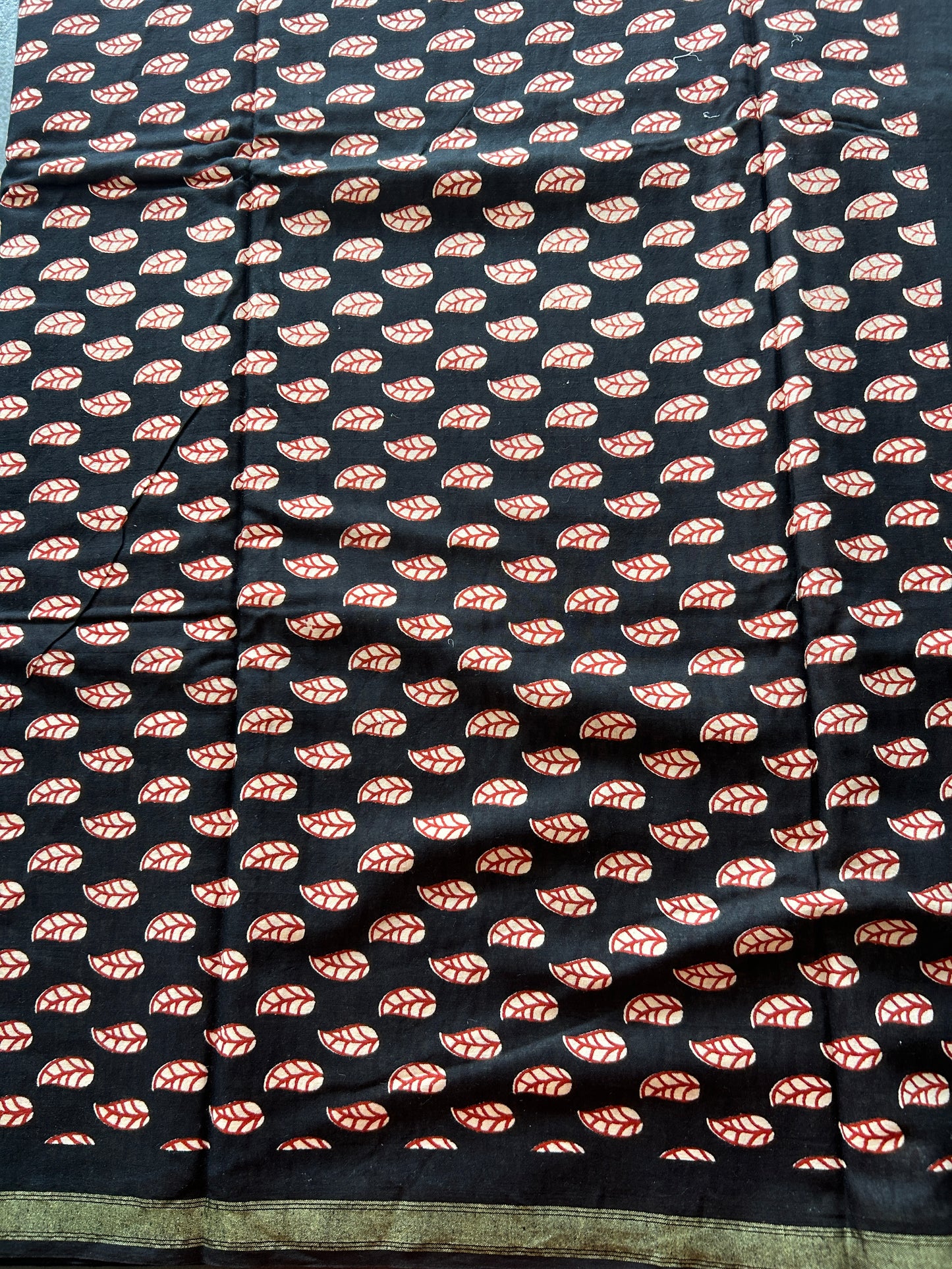 Red chanderi mul cotton