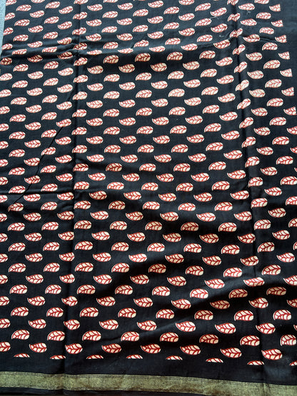 Red chanderi mul cotton
