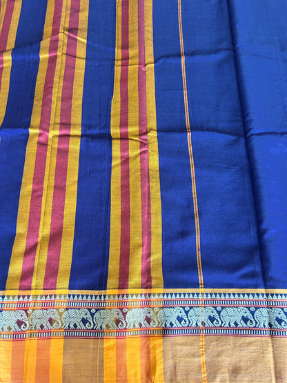 DARK BLUE NARAYANPET SAREE