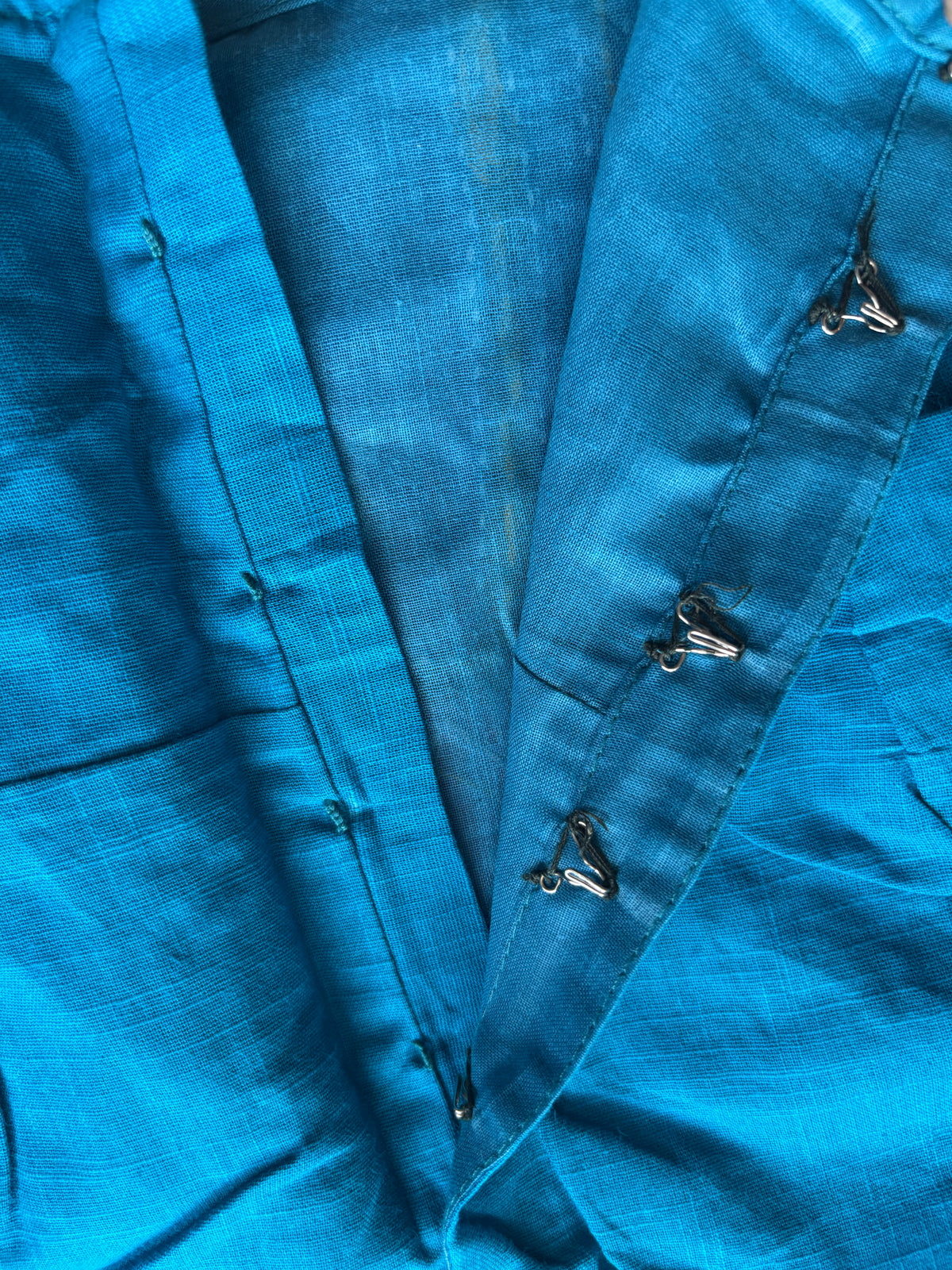Navy Blue hand painted blouse