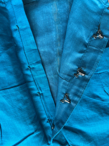 Navy Blue hand painted blouse