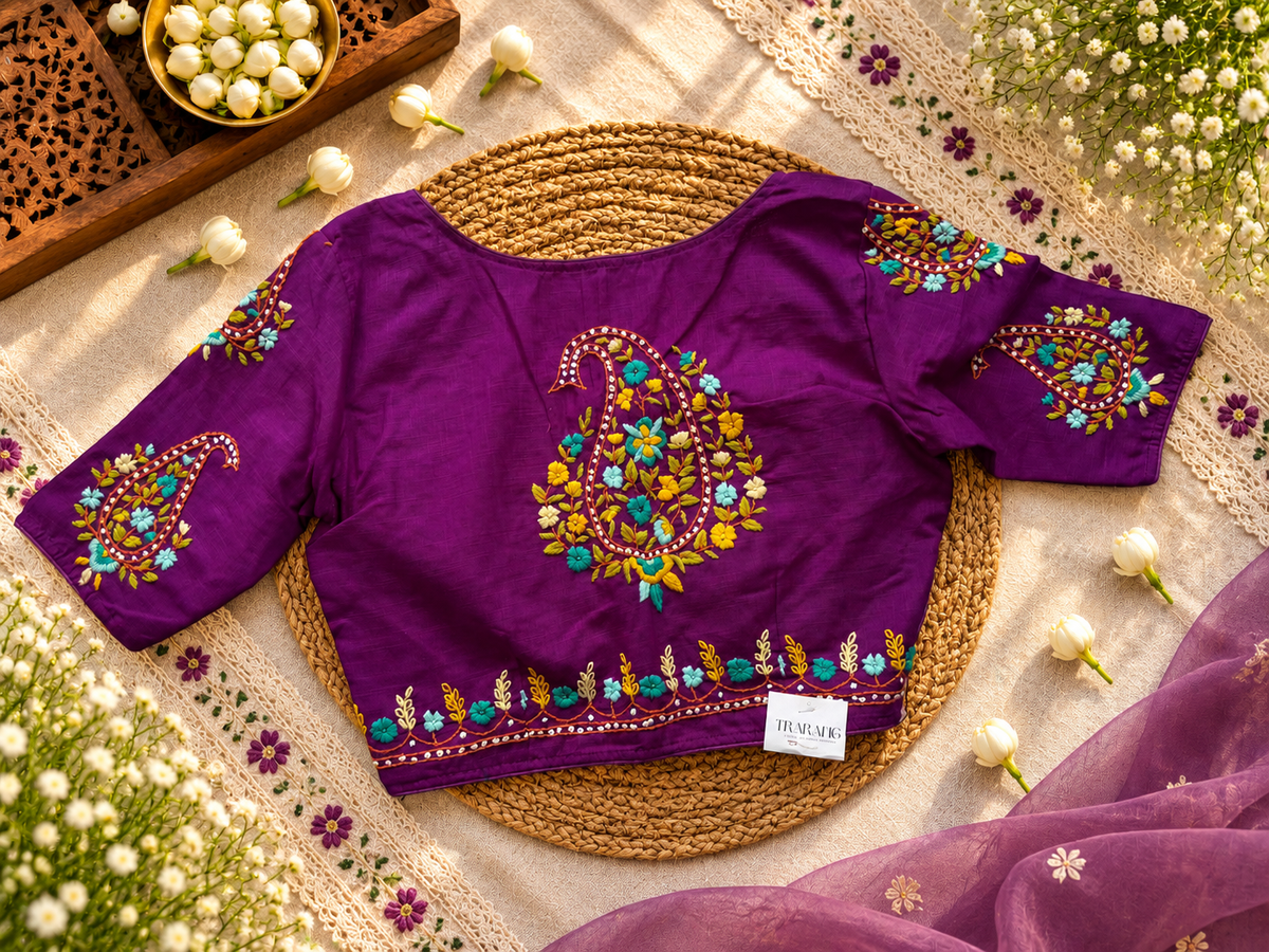 Purple Embroidered blouse