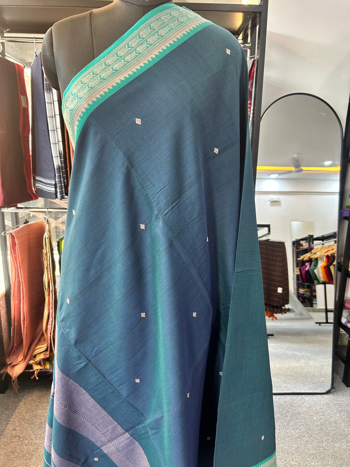 BLUE DHANIAKHALI SAREE
