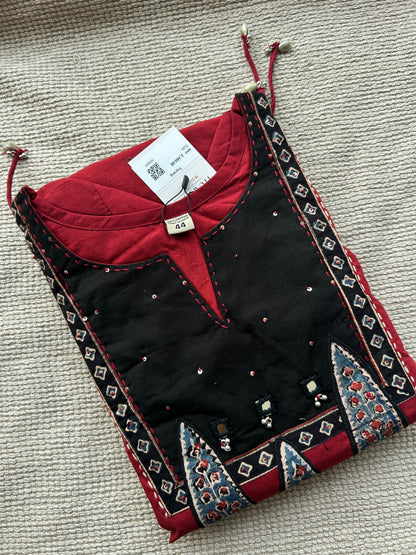 RED GAMTHI COTTON SUIT