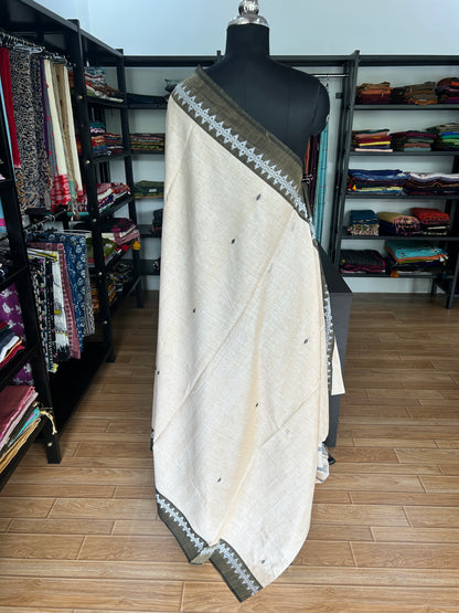 WHITE DHANIAKHALI SAREE