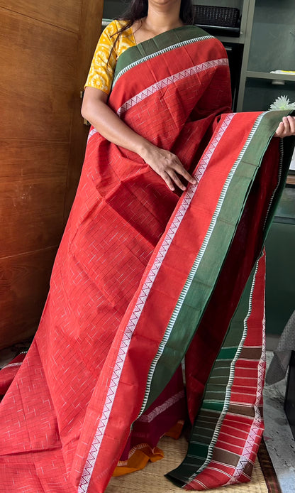 RED NARAYANPET SAREE