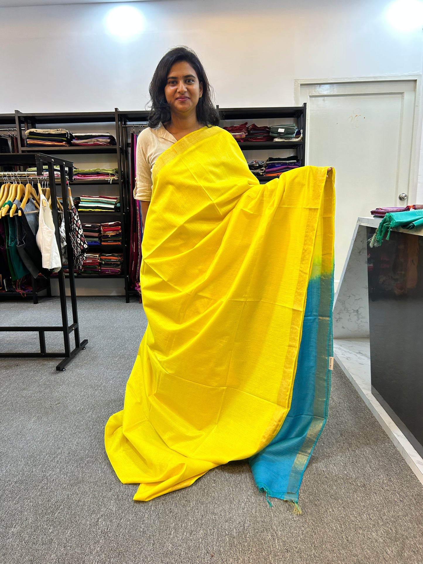 YELLOW BANANA COTTON SAREE