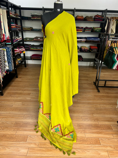 GREEN KATHA MUL SAREE